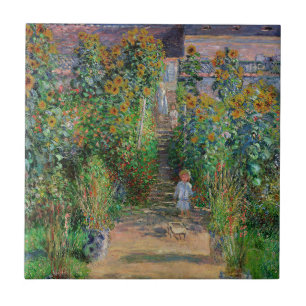 Azulejo De Cerâmica Monet Garden Vetheuil Impressionim Pintura