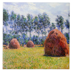 Azulejo De Cerâmica Monet - Haystacks em Giverny, 1884,