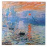 Azulejo De Cerâmica Monet - Impressão, nascer do Sol<br><div class="desc">Impressão,  Sunrise,  famosa pintura de Claude Monet</div>