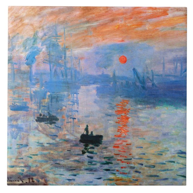 Azulejo De Cerâmica Monet - Impressão, nascer do Sol (Frente)