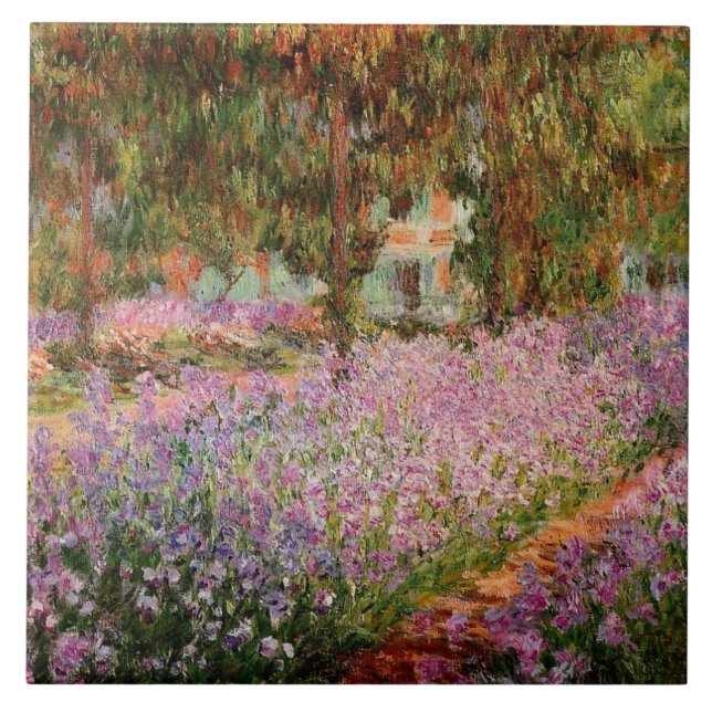 Azulejo De Cerâmica Monet - Irrises no Jardim de Monet (Frente)