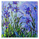 Azulejo De Cerâmica Monet - Lilac Irises,<br><div class="desc">Pintura de arte Claude Monet,  Lilac Irises.</div>