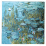 Azulejo De Cerâmica Monet - Lírios De Água (Turquesa),<br><div class="desc">Lírios d'água (turquesa),  1915,  pintura de impressionismo de arte por Claude Monet,  artista francês</div>