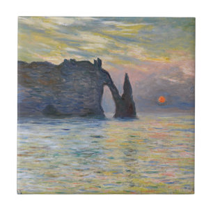 Azulejo De Cerâmica Monet - Manneport, Cliff em Etretat, Sunset