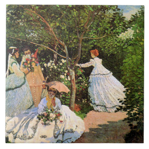 Azulejo De Cerâmica Monet - Mulheres no Jardim
