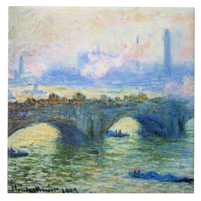 Azulejo De Cerâmica Monet - Ponte de Waterloo, Londres, (Frente)