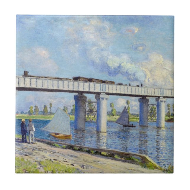 Azulejo De Cerâmica Monet: Ponte ferroviária no Argenteuil (Frente)