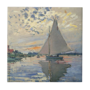 Azulejo De Cerâmica Monet Sailboat French Impressionism Classic Art