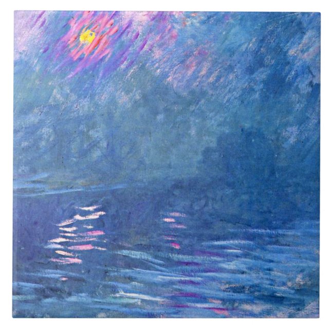 Azulejo De Cerâmica Monet - Water Loo Bridge, famosa pintura, (Frente)