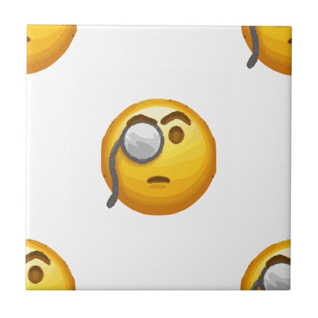 Azulejo De Cerâmica monóculo emoji (Frente)