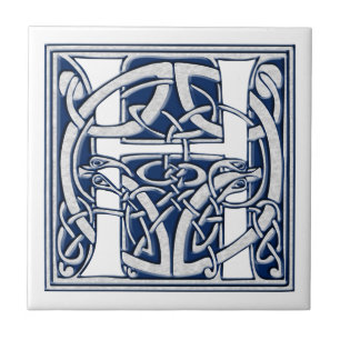 Azulejo De Cerâmica Monograma celta de H