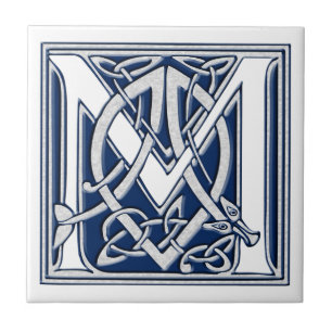 Azulejo De Cerâmica Monograma celta de M