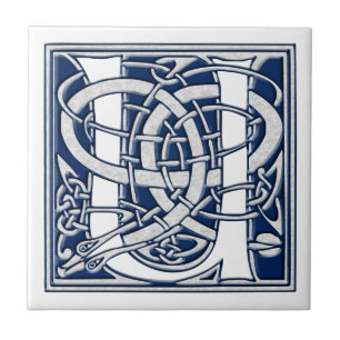 Azulejo De Cerâmica Monograma celta de U
