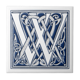 Azulejo De Cerâmica Monograma celta de W