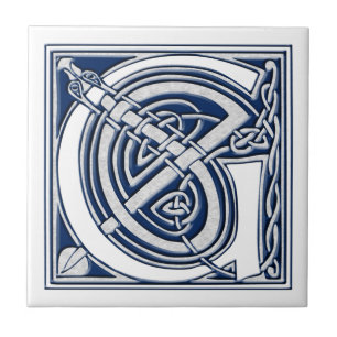 Azulejo De Cerâmica Monograma Celta G