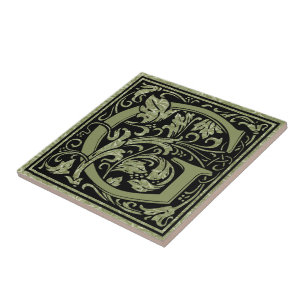 Azulejo De Cerâmica Monograma da letra de G primeiro da letra