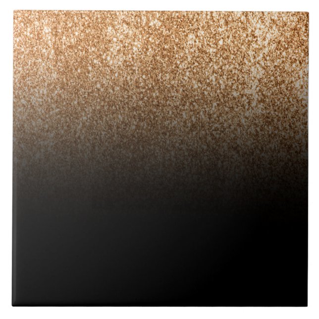 Azulejo De Cerâmica Monograma de brilho preto e Ouro (Frente)