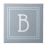 Azulejo De Cerâmica Monograma de Fazenda Moderna em Azul e Branco<br><div class="desc">Moderno e sofisticado monograma personalizado adicionado a um azulejo decorativo simples e atualizado em azul suave e branco. Ótima ideia de presente! Personalize facilmente com a ferramenta de design para torná-lo seu! Entre em contato comigo em beachpausedesigns@gmail.com se precisar de ajuda ou tiver dúvidas sobre este ou qualquer outro design....</div>