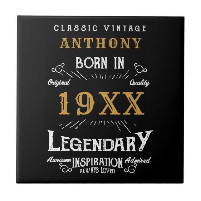 Azulejo De Cerâmica Monograma de retrorreflectores personalizados de a (Frente)