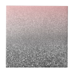 Azulejo De Cerâmica Monograma personalizado brilho cor-de-rosa