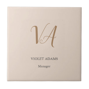 Azulejo De Cerâmica Monograma profissional minimalista simples