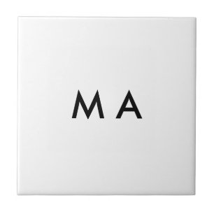 Azulejo De Cerâmica Monograma simples adicione a letra do seu nome hom