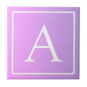 Azulejo De Cerâmica Monograma Simples   Ombre Rosa/Roxo Sutil