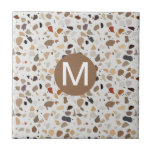 Azulejo De Cerâmica Monograma Terrazzo Modern Stone<br><div class="desc">Este design pode ser personalizado escolhendo a opção personalizar para adicionar texto ou fazer outras alterações. Se este produto tiver a opção de transferir o design para outro item, certifique-se de ajustar o design para o ajustado, se necessário. Entre em contato comigo em colorflowcreations@gmail.com se desejar usar este design em...</div>