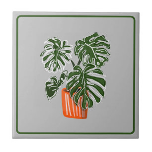 Azulejo De Cerâmica Monstera Leaf Plant Cerâmica Title Azulejo Cerâmic