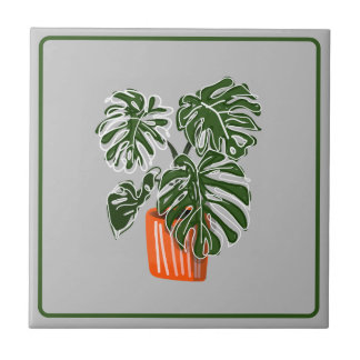 Azulejo De Cerâmica Monstera Leaf Plant Cerâmica Title Azulejo Cerâmic