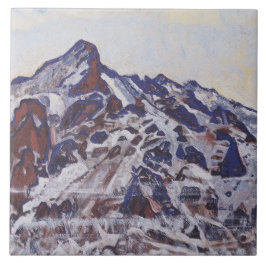 Azulejo De Cerâmica Montanha Wetterhorn (Paisagem de inverno de neve)