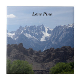 Azulejo De Cerâmica Montanhas de Lone Pine com neve no topo