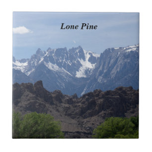 Azulejo De Cerâmica Montanhas de Lone Pine com neve no topo  