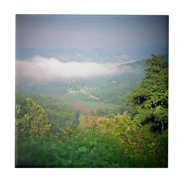 Azulejo De Cerâmica Montanhas do Norte da Geórgia, EUA (Frente)