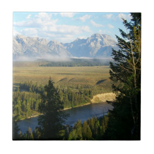 Azulejo De Cerâmica Montanhas e Rio Jackson Hole