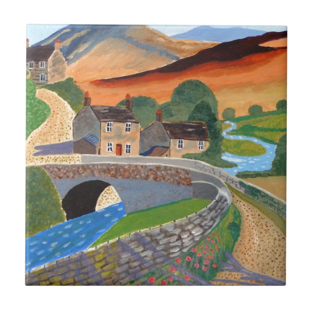 Azulejo De Cerâmica Montanhas escocesas (Frente)