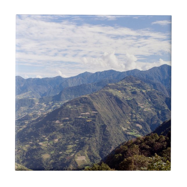 Azulejo De Cerâmica Montanhas orientais pacíficas do Butão - Himalaya (Frente)