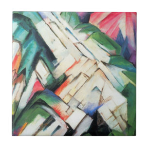 Azulejo De Cerâmica Montanhas (Paisagem) por Franz Marc, Arte Antigo
