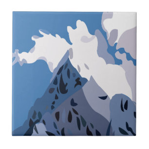 Azulejo De Cerâmica Montanhas Pica Natureza