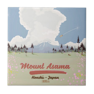 Azulejo De Cerâmica Monte Asama Honshu.