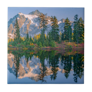 Azulejo De Cerâmica Monte Shuksan refletido no Lago Reflection