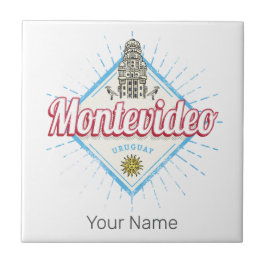 Azulejo De Cerâmica Montevideo City Uruguai Palacio Salvo Souvenir