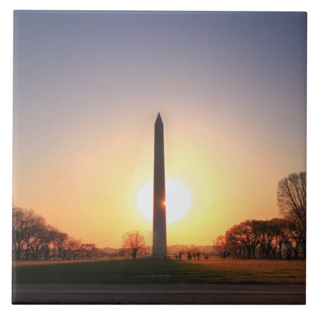 Azulejo De Cerâmica Monumento a Washington no Sunset (Frente)