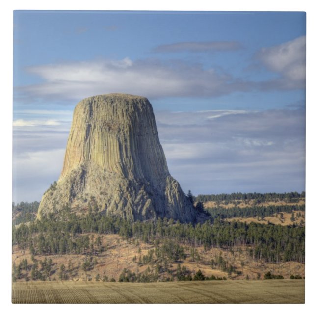 Azulejo De Cerâmica Monumento Nacional Devils Tower (Frente)