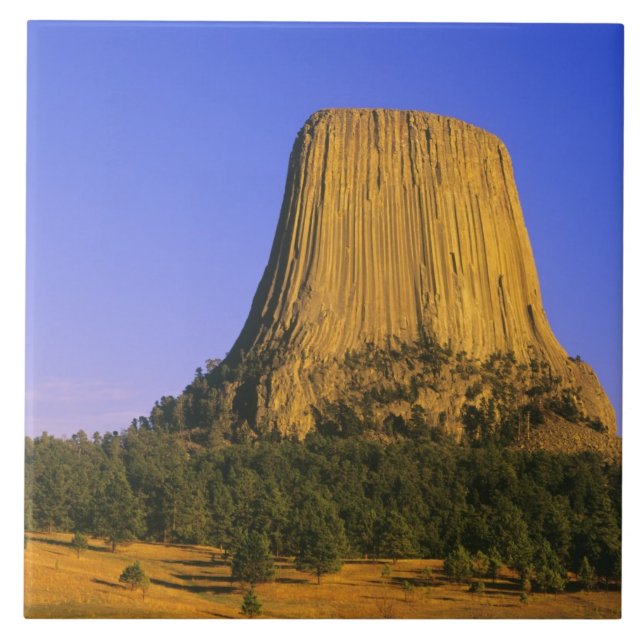 Azulejo De Cerâmica Monumento Nacional Devils Tower em Wyoming (Frente)