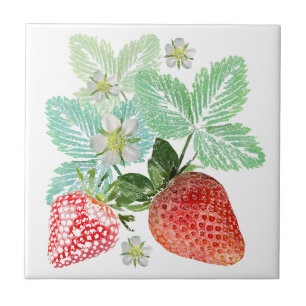 Azulejo De Cerâmica Morango, morango, vermelho, fresco, maduro, doce,