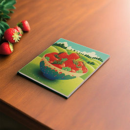 Azulejo De Cerâmica Morangos Num Prado