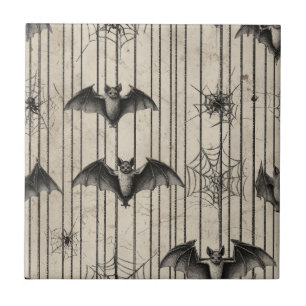 Azulejo De Cerâmica Morcegos e teias-aranha em tiras em relevo