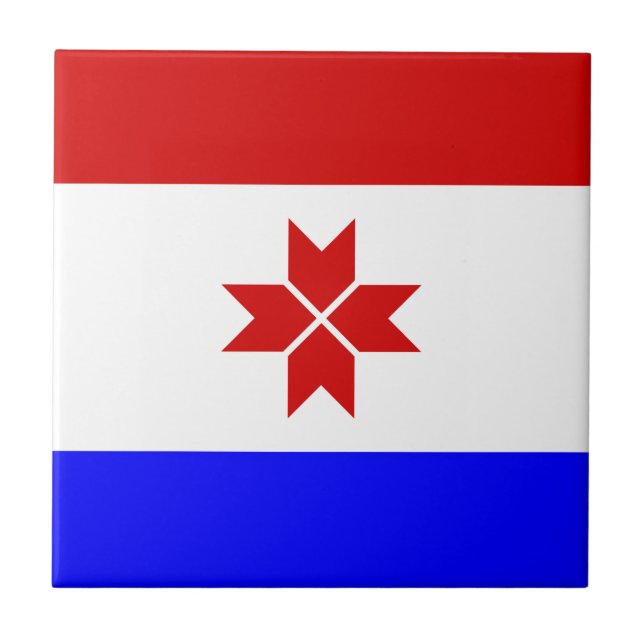 Azulejo De Cerâmica Mordovia Flag (Frente)