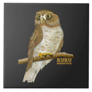 Azulejo De Cerâmica Morepork Ruru New Zeland Bird